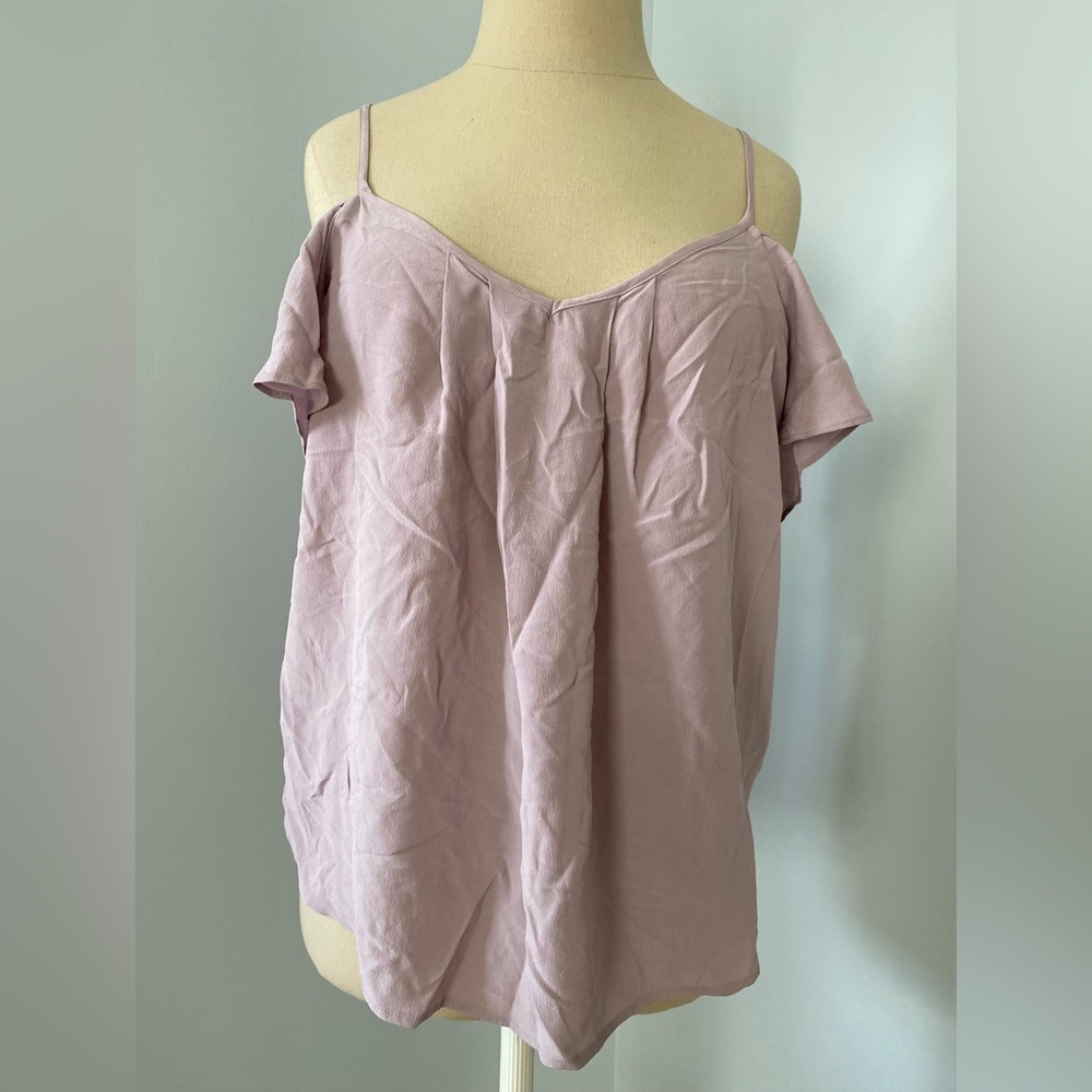 Joie silk cold shoulder tank top